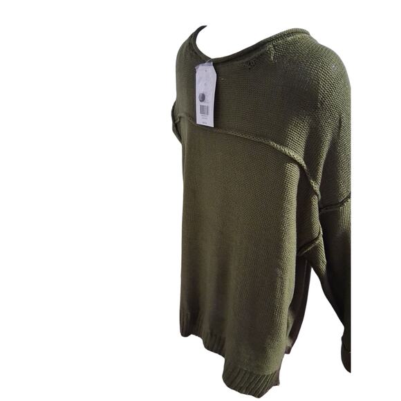 Wonderly Oversized Slouchy Womens size XL Grungecore Preppy Henley Knit Sweater - Picture 3 of 12